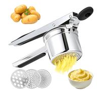 Schiacciapatate Acciaio Inox con 3 Setacci Spaetzle Intercambiabili per Purè di Patate Frutta Verdure