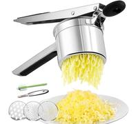 Schiacciapatate in Acciaio Inossidabile 450ml con 3 Dischi Intercambiabili, Utensile da Cucina per Purè, Gnocchi, Spaetzle, Verdure e Salse, Pressa per Patate e Alimenti per Neonati