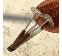 Schiacciapatate in acciaio inossidabile leggero e durevole con manico in legno | Schiacciaverdure multifunzionale per ortaggi come zucca, patata dolce, patata, ecc. | Utensile da cucina adatto per ado