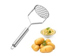 Schiacciapatate manuale - 25 cm in acciaio, utensile da cucina resistente, utensile professionale per schiacciare verdure, fagioli, frutta, carne, utensile da cucina durevole, manico ergonomico