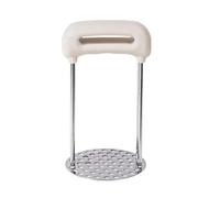 Schiacciapatate manuale per patate, verdure, uova, in acciaio inox, con manico ergonomico antiscivolo, 12,5 x 7,2 x 7,2 cm, utensile da cucina, bianco