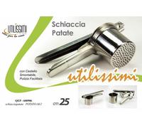 Schiacciapatate Manuale smontabile in Acciaio Chiuso Laterale potato 25 cm