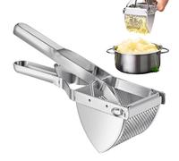 Schiacciapatate per purè di patate, utensile da cucina in acciaio inox, resistente, con manico in silicone, per cucinare in appartamento, verdure, pasti, banane