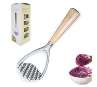 Schiacciapatate resistente, utensile da cucina con manico in legno antiscivolo, perfetto per schiacciare verdure, fagioli, avocado, frutta, carne e noci