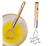 Schiacciapatate - Schiacciapatate | 2 pezzi schiacciapatate in acciaio inox a forma di stella | Frusta manuale multifunzionale | Schiacciapatate resistente | Frusta da cucina | Schiacciapatate