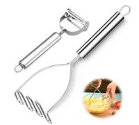Schiacciapatate, Schiacciapatate Acciaio Inox Schiacciapatate Manuale Professionale, Con coltello spelucchino in acciaio inox, Schiacciapatate, Frutta E Verdura Purè, Lavabile In Lavastoviglie