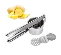 - Schiacciapatate Set in acciaio inox con 3 Inserti Intercambiabili per purè di patate Spätzle salse e succhi di frutta
