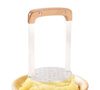 Schiacciapatate - Strumento per purè di patate | Schiacciapatate in acciaio inox, schiacciapatate, schiacciaverdure, schiacciapatate integrato con manico in legno per avocado, patate, fagioli, carne