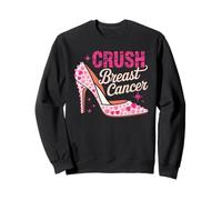 Schiacciare Il Cancro al Seno Tacchi Alti Rosa Guerriero della consapevolezza del Cancro Felpa