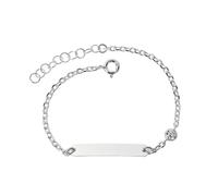 Schiava in argento sterling 925m 14 cm. foglio 17 x 5 mm. Zirconio 4mm.. Incisione inclusa nel prezzo - Personalizzabile - INCISIONE COMPRESA NEL PREZZO