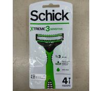 Schick XTREME3 SENSITIVE Rasoio Monouso Confezione da 4 Pezzi, 3Lame Aloe Fle...