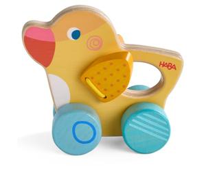 Schiebefigur Ente | Allegra statuetta scorrevole in legno con ali mobili come punto forte tattile per i bambini