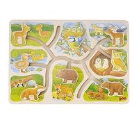 Schiebepuzzle Wer gehört zu wem?: 30 x 21 x 2,4 cm, Holz, 8 Teile, per Stück