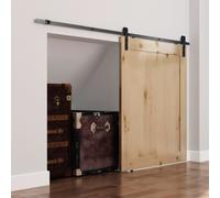 SchiebetÃ¼rsystem completo 200cm in acciaio al carbonio nero con binari ruote stopper blocco a terra e kit di viti HOMCOM