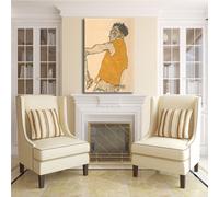 Schiele autoritratto maglia gialla quadro stampa tela dipinto telaio arredo casa