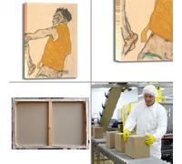 Schiele autoritratto maglia gialla quadro stampa tela dipinto telaio arredo casa