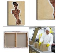 Schiele autoritratto nudo design quadro stampa tela dipinto telaio arredo casa