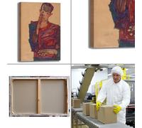 Schiele autoritratto palpebra quadro stampa tela dipinto telaio arredo casa