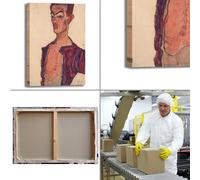 Schiele autoritratto smorfie quadro stampa tela dipinto telaio arredo casa
