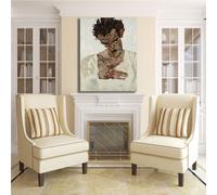 Schiele autoritratto testa bassa quadro stampa tela dipinto telaio arredo casa