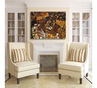 Schiele Krumau piccola città quadro stampa tela dipinto telaio arredo casa