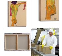 Schiele nudo maschile appoggiato quadro stampa tela dipinto telaio arredo casa