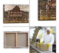 Schiele vecchia casa design quadro stampa tela dipinto telaio arredo casa