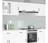 Schienale da cucina 2 pz Bianco 100 x 40 cm vetro temperato
