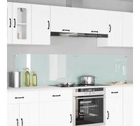 vidaXL Schienale da cucina 2 pcs Bianco 110 x 50 cm vetro temperato, Parapetto in vetro moderno e resistente per cucina, schermatura anti-calore, design elegante, facile da installare