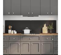 Schienale da cucina 2 pz Nero 100 x 50 cm vetro temperato