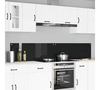 Schienale da cucina 2 pz Nero 110 x 40 cm vetro temperato