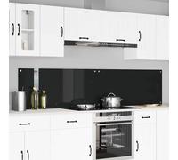Schienale da cucina 2 pz Nero 110 x 50 cm vetro temperato