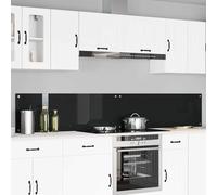vidaXL Schienale da cucina 2 pz Nero 120 x 40 cm vetro temperato