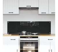 Schienale da cucina 2 pz Nero 70 x 40 cm vetro temperato