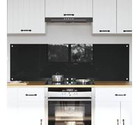 Schienale da cucina 2 pz Nero 80 x 50 cm vetro temperato