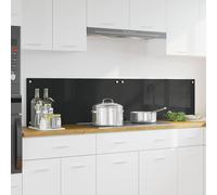 Schienale da cucina 2 pz Nero 90 x 40 cm vetro temperato