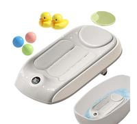 Schienale Per Vasca Da Bagno - Sedile Con Rilevamento Della Temperatura Sicuro, Regolazione Dell'altezza A Tre Livelli Grigio Monsone, Supporto 57x28x17 Cm + Base Antiscivolo In TPE