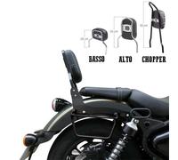 Schienalino alto 35cm acciaio nero specifico per Royal Enfield Super Meteor 650