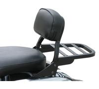 Schienalino basso con portapacchi 23cm in acciaio nero per ZONTES C125 C2