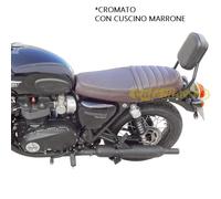 Schienalino Spaan cromato per Triumph T120 dal 2016 cuscino marrone