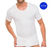 Schiesser 2 Confezione Uomo Canottiera 1/2 Braccio Cotone Doppelripp - Bianco /