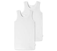 Schiesser 2 Pack Unterhemd ohne Arm-95/5 Organic Bio Baumwolle-Größe 92 bis 140 Intimo, Multicolore 1, 128 cm (Pacco da 2) Bambini e Ragazzi