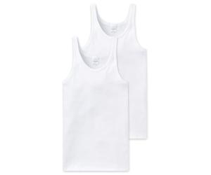 Schiesser 2 Pezzi (Doppio) Uomini Vest Jacket Costola - Bianco