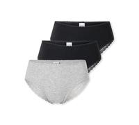 Schiesser 3 Pack Brazilian Slip Unterwäsche mit Spitze-Modern Multipacks Culotte, Assortiti 2_182905, 46 (Pacco da 3) Donna