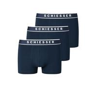 Schiesser Boxer da Uomo in Cotone Organico 95/5, Confezione da 3 Pezzi, Blu Scuro, XXL