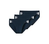Schiesser 3 Pack Softbund und Streifen-95/5 Organic Slip, Blu, L (Pacco da 3) Uomo