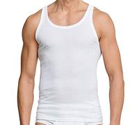 Schiesser 4er - Confezione Uomo Canottiera, Intima, Bianco, Costina Doppia
