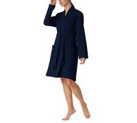 Schiesser Accappatoio piqué a Nido d'Ape, Blu Scuro, S Donna