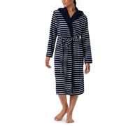 Schiesser Accappatoio donna con cappuccio spugna 110 cm lunghezza cotone fantasia, Navy_181535, S