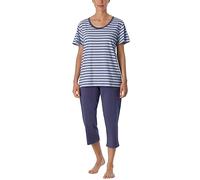Schiesser Anzug 3/4, 1/2 Arm Set di Pigiama, Blu A Righe, 38 Donna